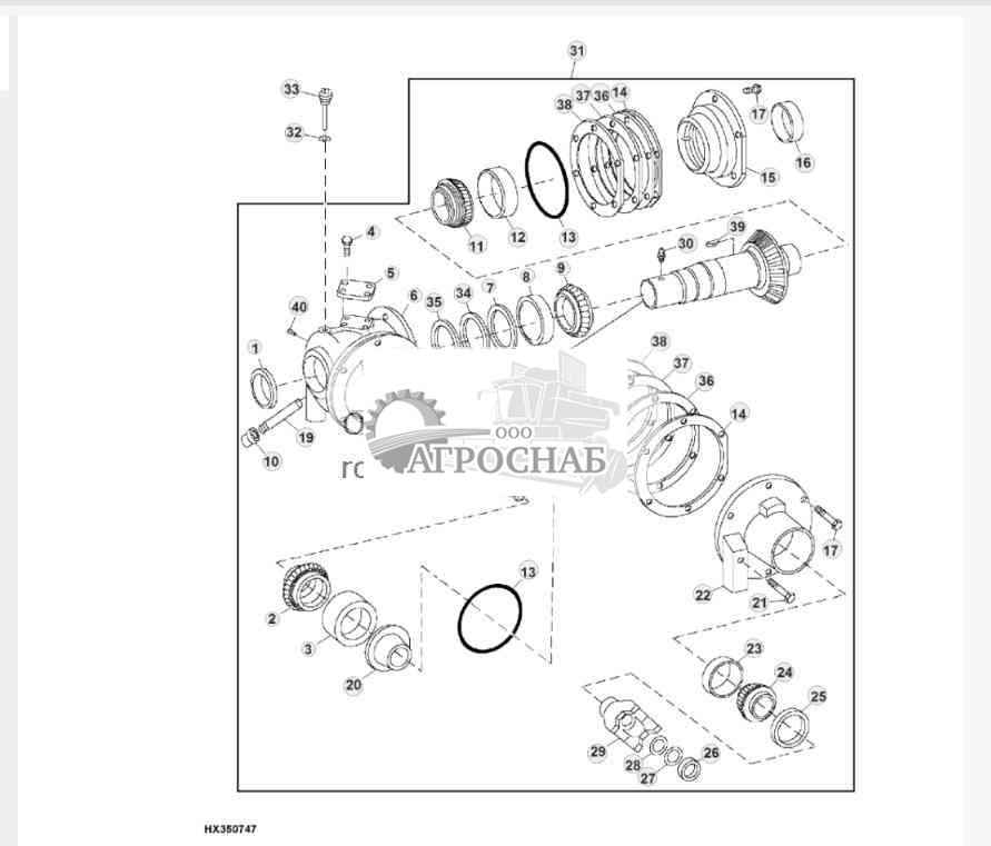 Редуктор главного промежуточного вала 
